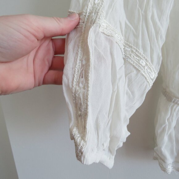 VINTAGE BUFFALO DAVID BITTON Sheer Lace Button Front Top White Y2K Fairy Size M - Picture 7 of 16